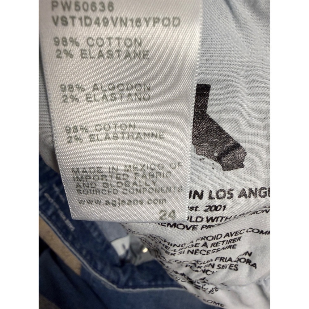 Women's AG Adriano Goldschmied Y2K Saige wide Leg Baggy Crop Sz 27 Raw Hem #1343 - Picture 13 of 16